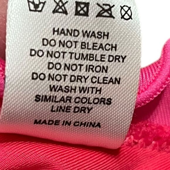 Relleciga Women’s Neon Rose Ruffle Bikini Swimsuit Top, Size L - Picture 7 of 7